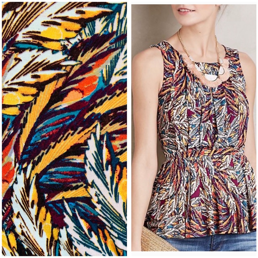 ANTHROPOLOGIE Deletta Corbara Peplum Top